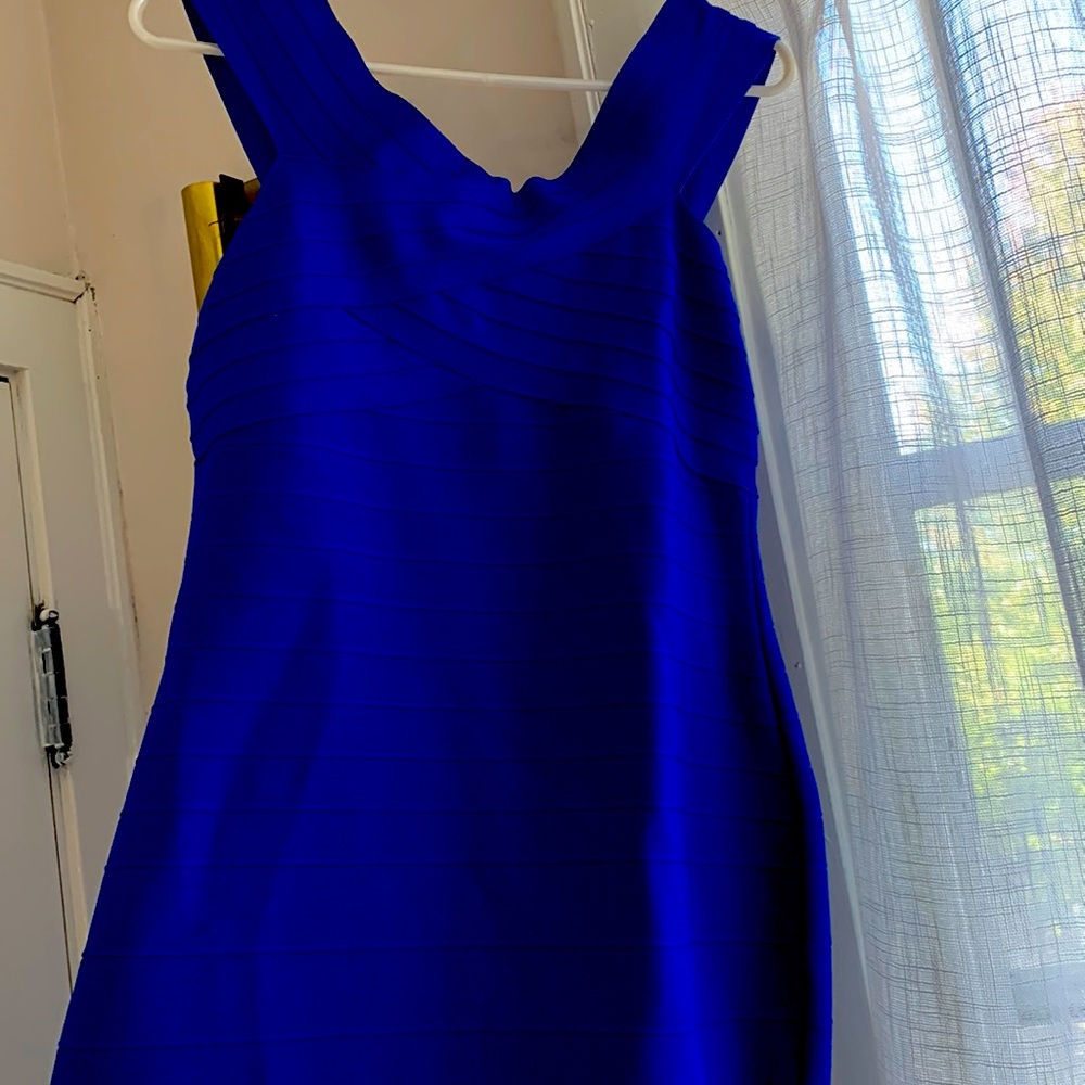Bandage royal blue midi dress